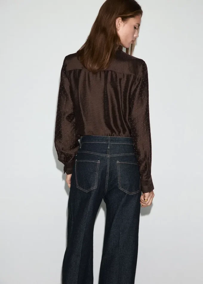 Camicia in raso con strass Camicia in raso con strass