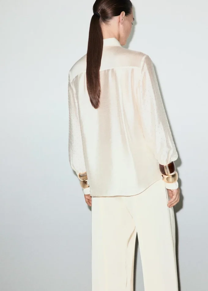 Camicia in raso con strass Camicia in raso con strass