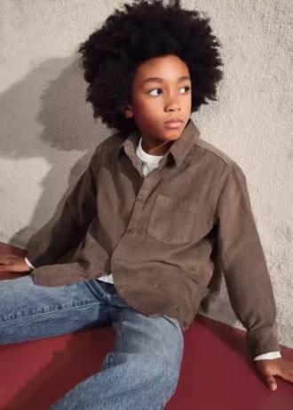 Camicia in velluto a coste vestibilità regolare