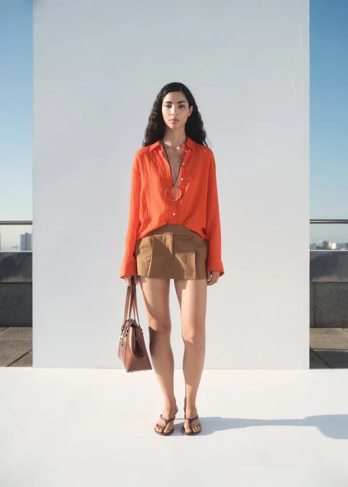 Camicia oversize effetto stropicciato Camicia oversize effetto stropicciato