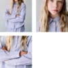 Camicia oversize in cotone a righe Camicia oversize in cotone a righe