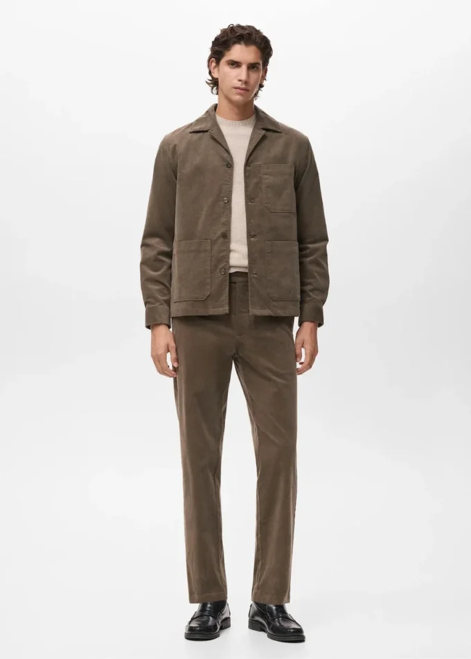 Camicia oversize in cotone velluto a coste con tasche Camicia oversize in cotone velluto a coste con tasche