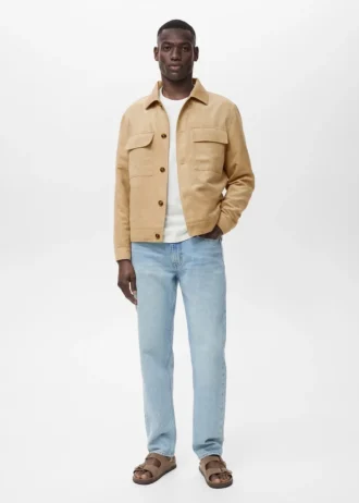 Camicia oversize in ecopelle scamosciata