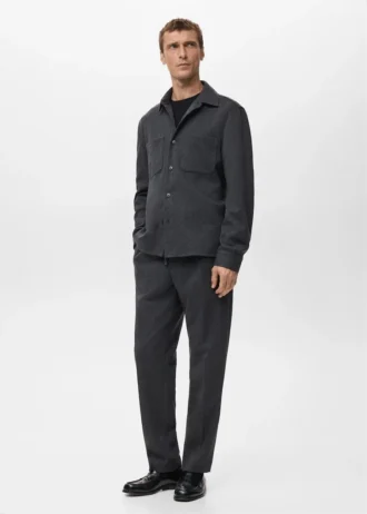 Camicia oversize in flanella con tasche