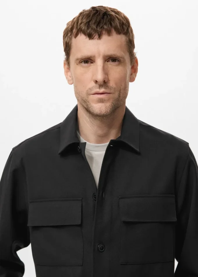 Camicia oversize in flanella con tasche