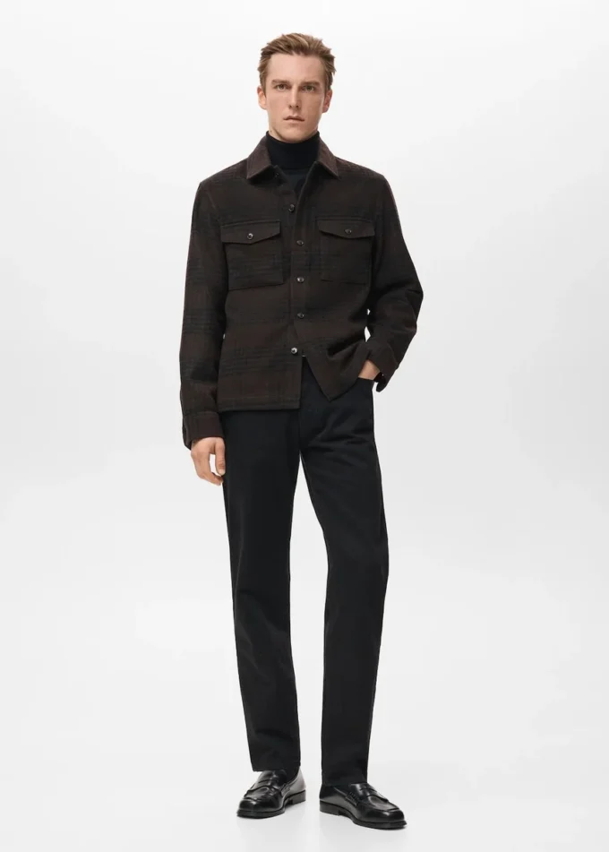 Camicia oversize in misto lana a quadri Camicia oversize in misto lana a quadri