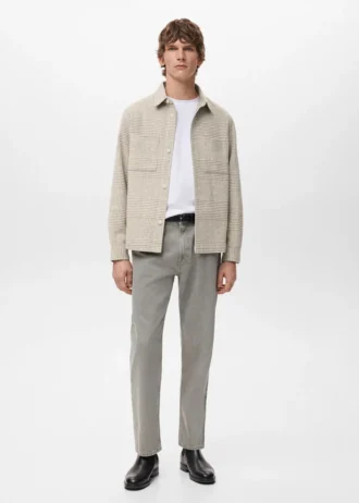 Camicia oversize in misto lana a quadri