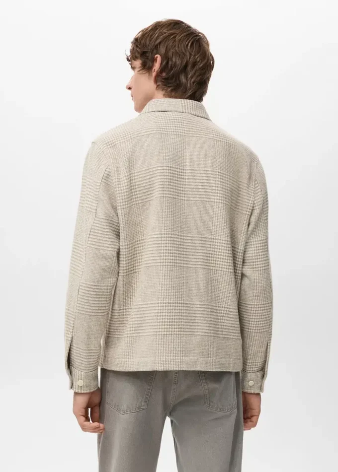 Camicia oversize in misto lana a quadri