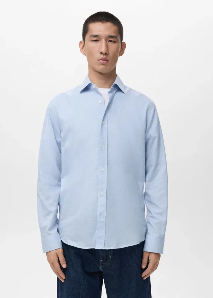 Camicia regular fit in flanella di cotone 100% Camicia regular fit in flanella di cotone 100%