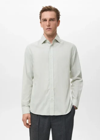 Camicia regular fit in flanella di cotone 100%