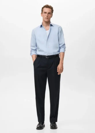 Camicia regular fit in flanella di cotone 100%