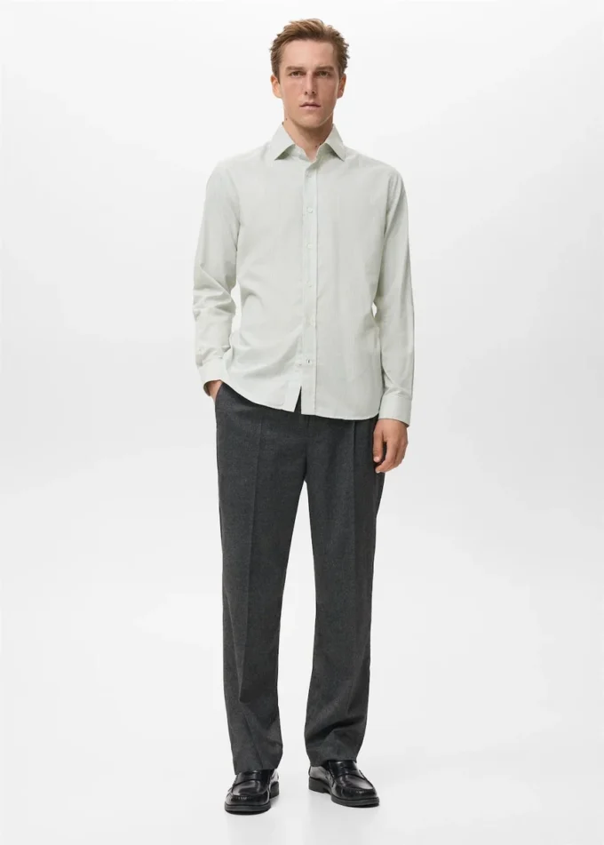 Camicia regular fit in flanella di cotone 100% Camicia regular fit in flanella di cotone 100%