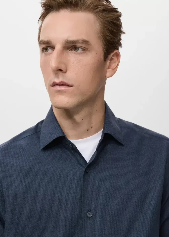 Camicia regular fit in flanella di cotone 100% Camicia regular fit in flanella di cotone 100%