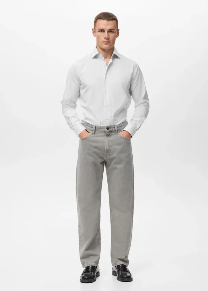 Camicia slim fit a righe 100% cotone Camicia slim fit a righe 100% cotone