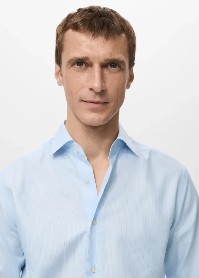 Camicia slim fit a righe 100% cotone Camicia slim fit a righe 100% cotone