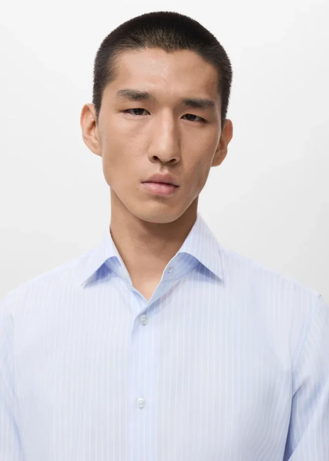 Camicia slim fit a righe 100% cotone Camicia slim fit a righe 100% cotone