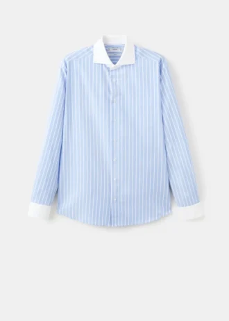 Camicia slim fit con stampa a righe