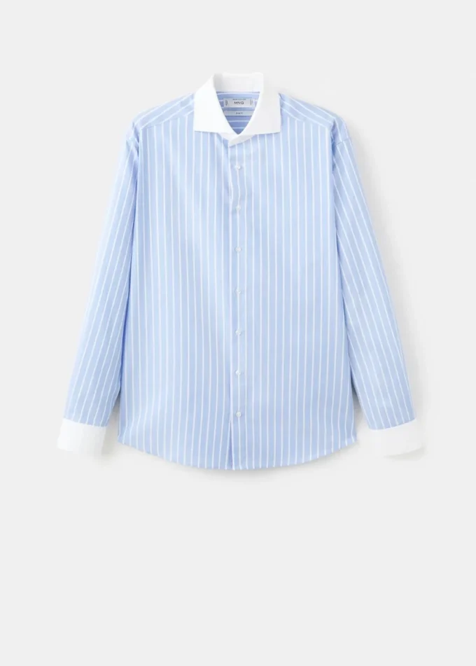 Camicia slim fit con stampa a righe Camicia slim fit con stampa a righe