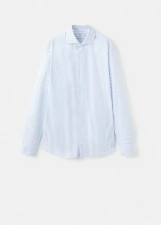 Camicia slim fit in cotone a righe