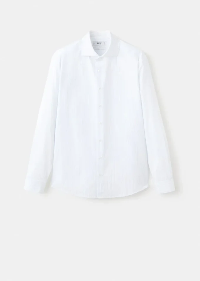 Camicia slim fit in cotone a righe Camicia slim fit in cotone a righe