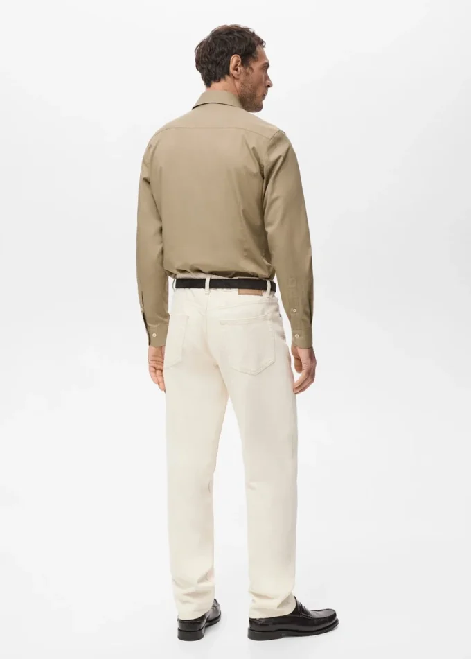 Camicia slim fit in cotone lyocell Camicia slim fit in cotone lyocell