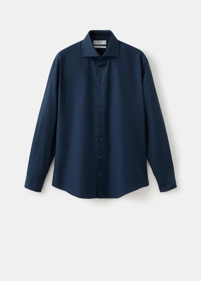 Camicia slim fit in popeline di cotone Camicia slim fit in popeline di cotone