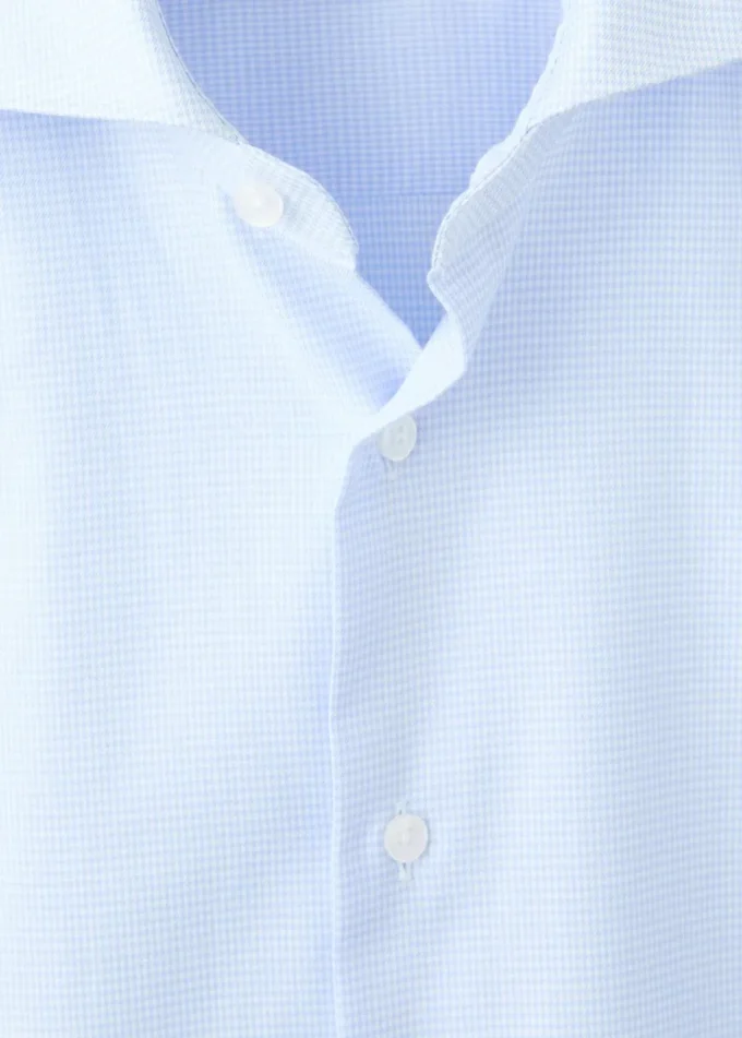 Camicia slim fit in twill con micro stampa Camicia slim fit in twill con micro stampa