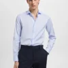 Camicia slim fit in twill con micro stampa Camicia slim fit in twill con micro stampa