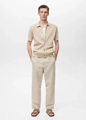 Camicia strutturata in maglia con disegno in pizzo