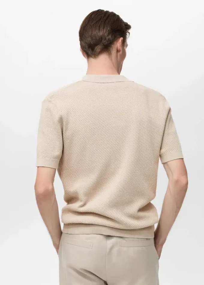 Camicia strutturata in maglia con disegno in pizzo