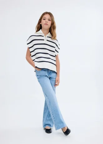 Canotta lavorata a maglia con collo Perkins