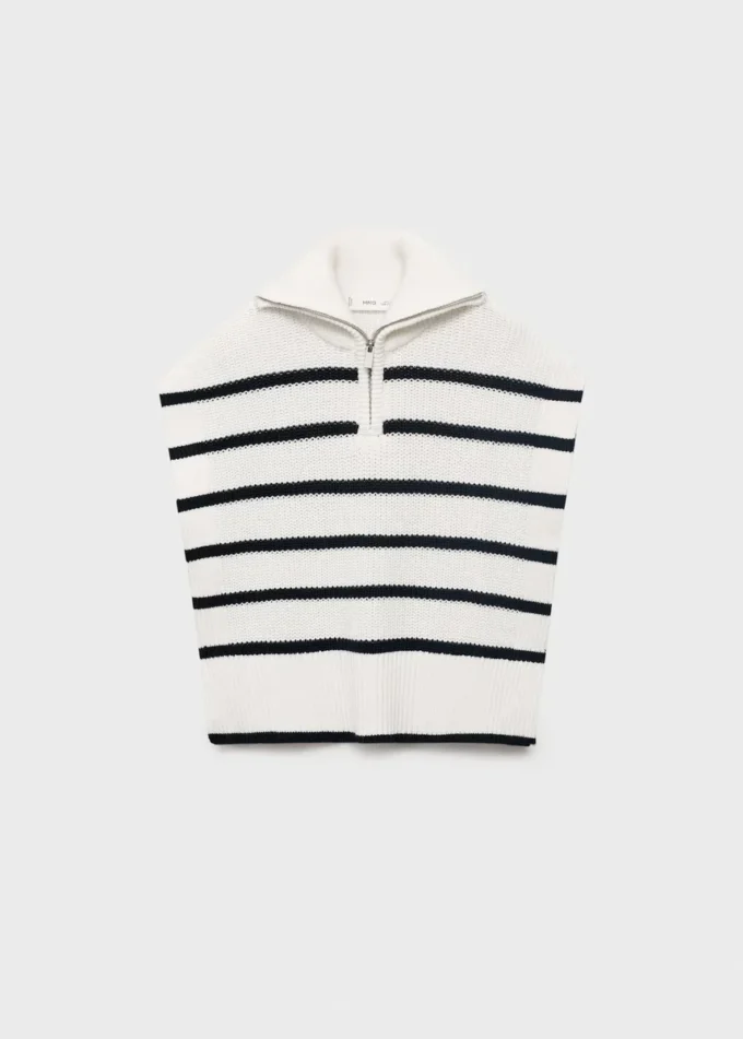 Canotta lavorata a maglia con collo Perkins