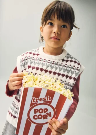 Canotta lavorata a maglia con motivo a cuori