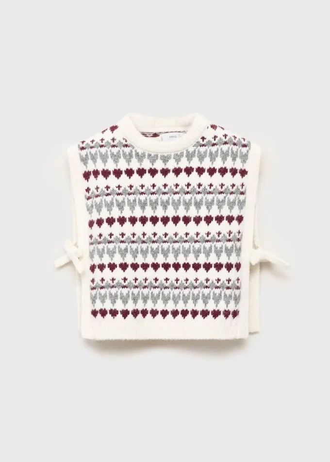 Canotta lavorata a maglia con motivo a cuori Canotta lavorata a maglia con motivo a cuori