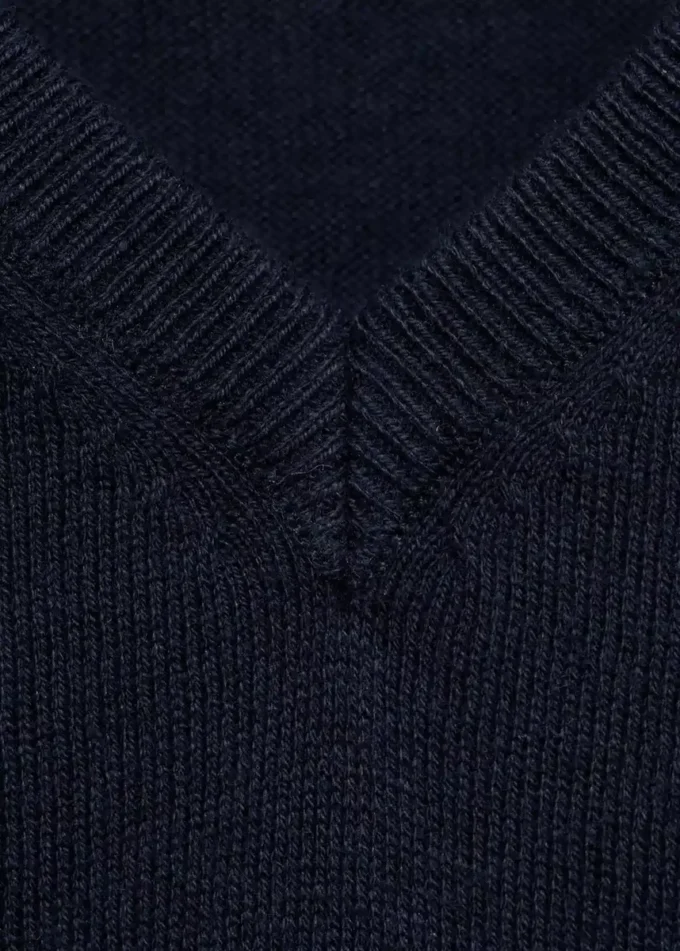 Canotta lavorata a maglia con scollo a V