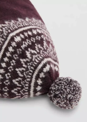 Cappello con pompon e motivo jacquard