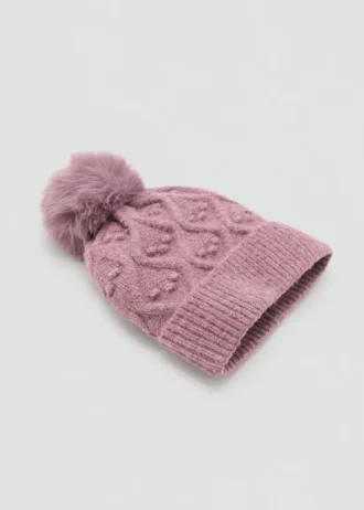 Cappello testurizzato con pompon