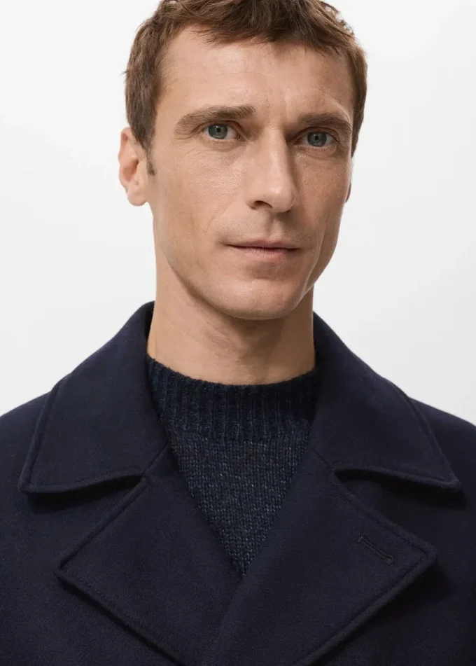 Cappotto corto doppiopetto in lana