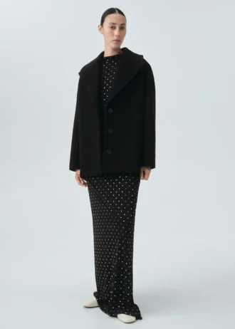 Cappotto corto oversize in lana