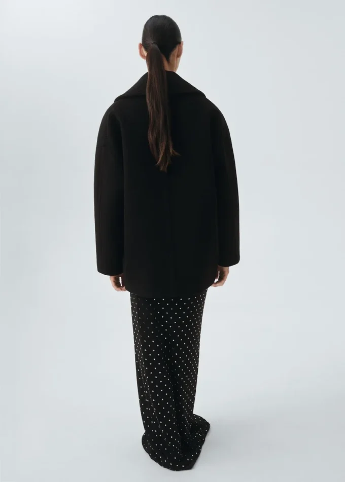 Cappotto corto oversize in lana
