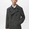 Cappotto doppiopetto in lana con bottoni