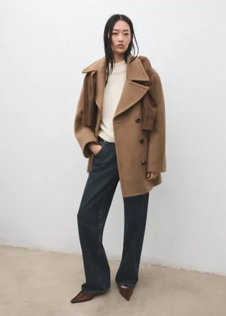 Cappotto doppiopetto in lana Manteco