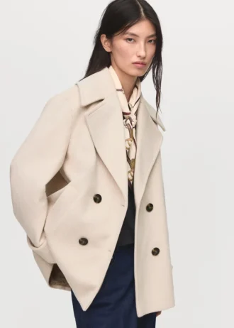 Cappotto doppiopetto in misto lana