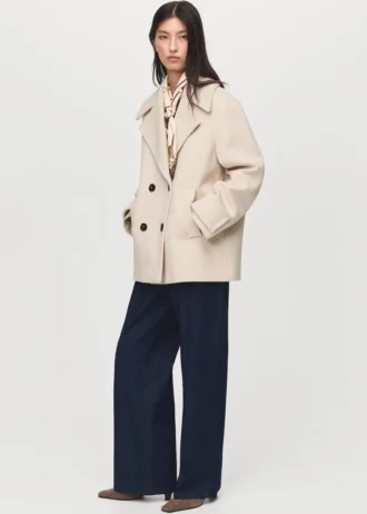 Cappotto doppiopetto in misto lana