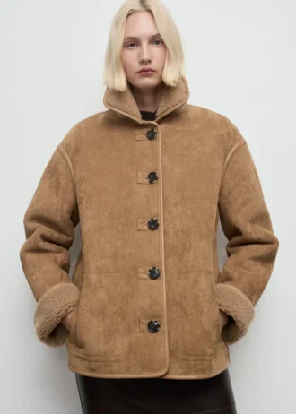 Cappotto effetto pelle in finta pelle shearling