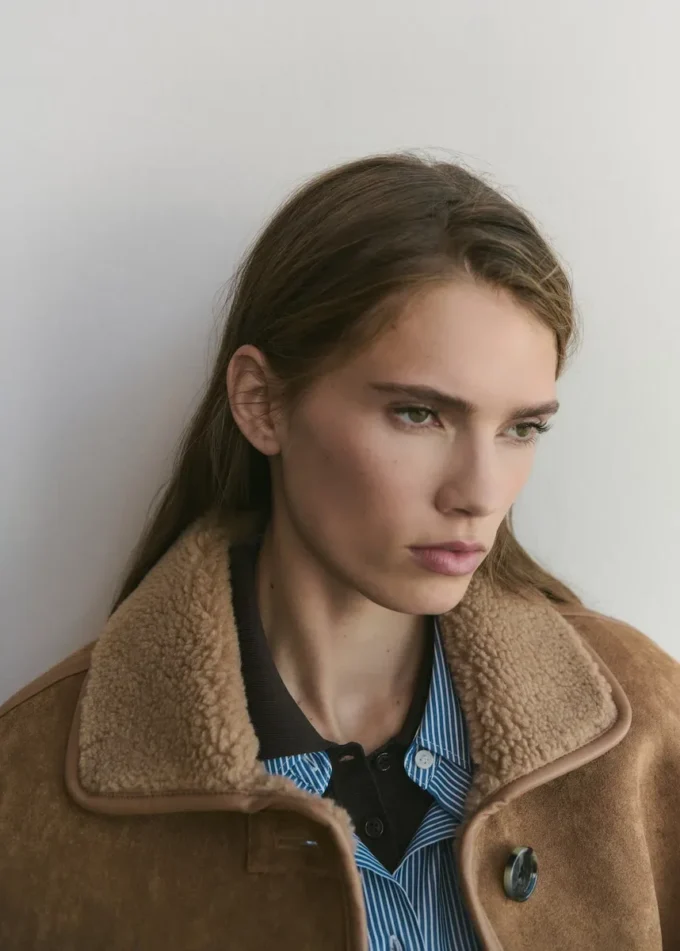 Cappotto effetto pelle in finta pelle shearling Cappotto effetto pelle in finta pelle shearling