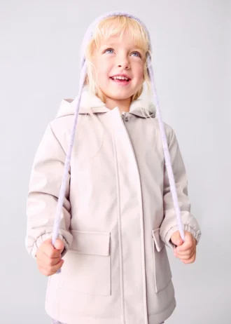 Cappotto gommato con fodera effetto pelliccia