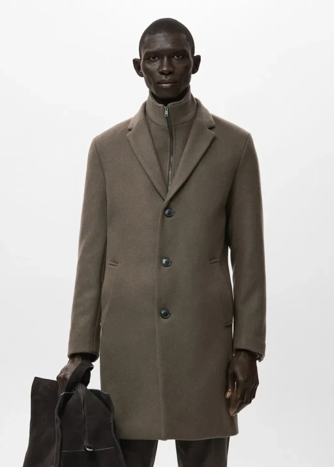 Cappotto in lana con collo interno staccabile Cappotto in lana con collo interno staccabile