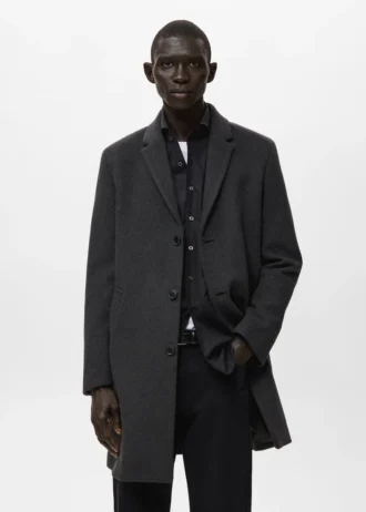 Cappotto in lana con collo interno staccabile