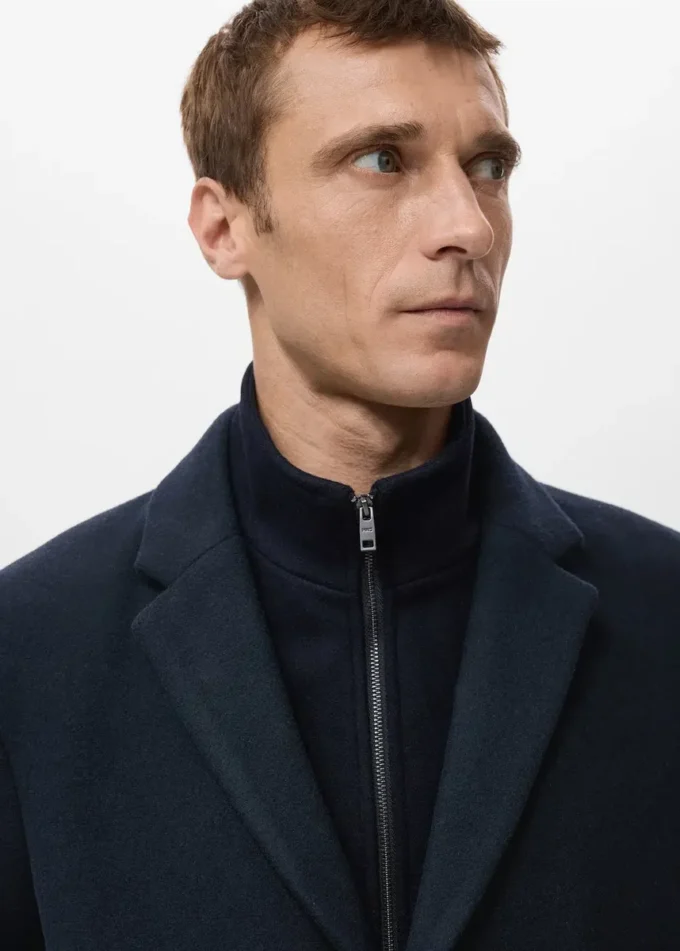 Cappotto in lana con collo interno staccabile Cappotto in lana con collo interno staccabile